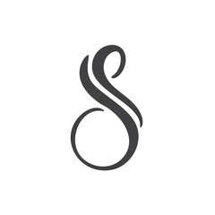 Obraz premium Number 8 eight logo of March. For congratulation calligraphy text. Lettering for Womans Day. Can use for greeting card, poster or banner. illustration Isolated on white background