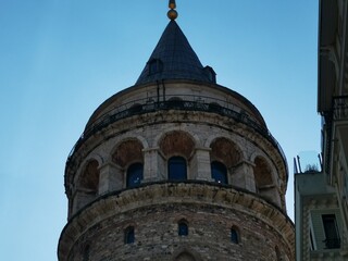Fototapeta na wymiar Venetian tower in Istanbul called Galata Tower