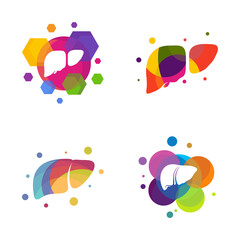 Set of Colorful Liver logo vector template, Creative Liver logo design concepts