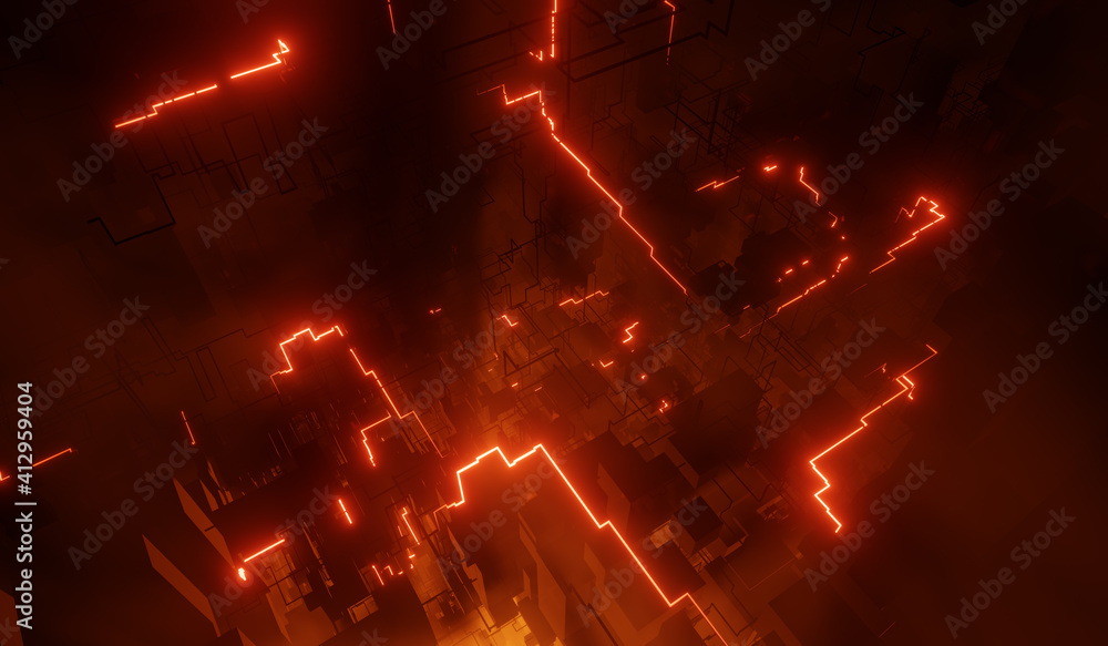Poster Dark web and internet connection visual. danger. 3D render