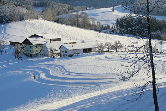 Winter landscape at Hochkar in Lower Austria, Austria, Europe
