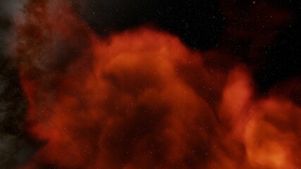 colorful space background with stars, nebula gas cloud in deep outer space, science fiction illustrarion 3d render