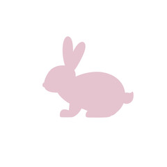Obraz premium Vector icon with rabbit. Pink rabbit on white background. Easter bunny.