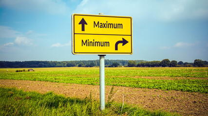 Street Sign Maximum versus Minimum
