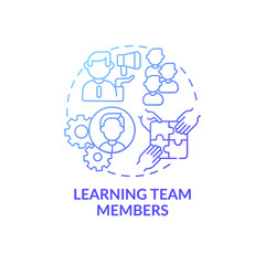 Learning workers in company concept icon. Collaboration skills and productivity of team members idea thin line illustration. Vector isolated outline RGB color drawing