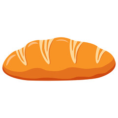 A loaf of white bread Bakery shop icon.Isolated on white background.Vector realistic illustration.Design element for bakery, shop, pastry shop.