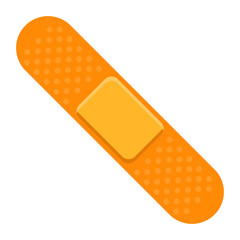 Adhesive plaster bandage.Medical plaster.First aid band.Wound plasterer or bandaged patch.Vector flat illustration.