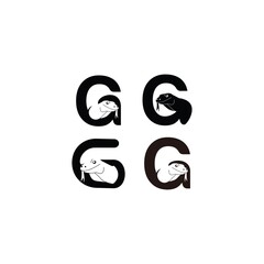 initials g letter logo vector monogram	
