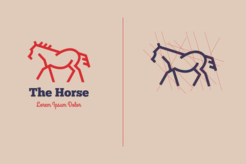 vector horse logo with text and title
