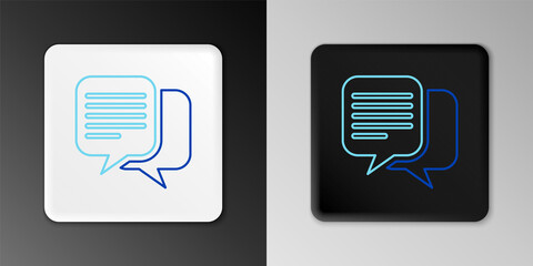 Line Chat icon isolated on grey background. Speech bubbles symbol. Colorful outline concept. Vector.
