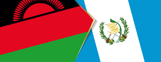Malawi and Guatemala flags, two vector flags.