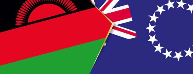 Malawi and Cook Islands flags, two vector flags.