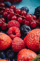 Mix of fresh berries fruits for healthy eating