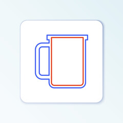 Line Coffee cup icon isolated on white background. Tea cup. Hot drink coffee. Colorful outline concept. Vector.