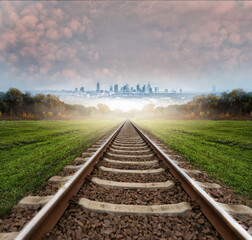 Schienen. Eisenbahn.