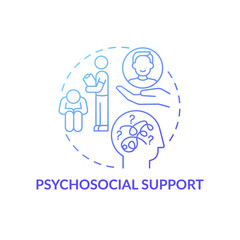 Psychological and social support concept icon. Perception and reality idea thin line illustration. Enhance social support at workplace. Vector isolated outline RGB color drawing