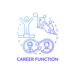 Exchanging information of co-workers concept icon. Career function idea thin line illustration. Career ladder of teamwork. Vector isolated outline RGB color drawing