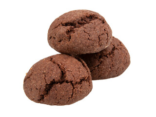 Yummy cocoa chocolate cookies isolated on the white background
