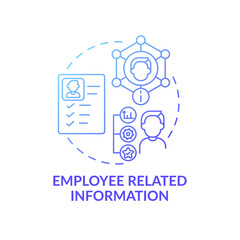 Fototapeta na wymiar Basic information of collegues concept icon. Employee related intelligence idea thin line illustration. Conditions of job. Vector isolated outline RGB color drawing. Editable stroke