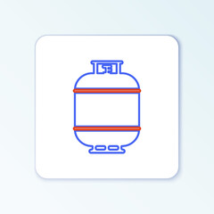 Line Propane gas tank icon isolated on white background. Flammable gas tank icon. Colorful outline concept. Vector.