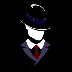 A man in a hat and business suit with a tie.