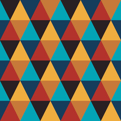 geometric seamless pattern with colored triangles. vector.