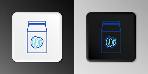 Line Coffee beans in bag icon isolated on grey background. Colorful outline concept. Vector.