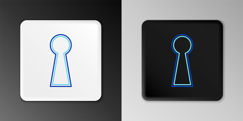 Line Keyhole icon isolated on grey background. Key of success solution. Keyhole express the concept of riddle, secret, safety, security. Colorful outline concept. Vector.