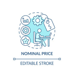 Nominal price concept icon. Online language courses benefit idea thin line illustration. Lower price than for traditional education. Vector isolated outline RGB color drawing. Editable stroke