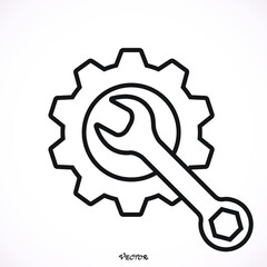 Service Tools vector icon. 	
Technical Support Icon