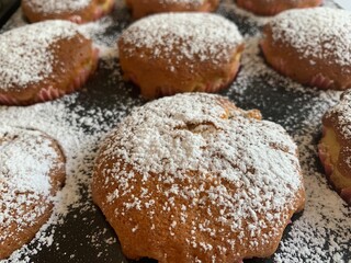 essen, brot, backstube, baked, süss, dessert, backwaren, kuchen, sugar, braun, frisch,...