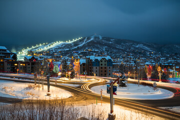Steamboat Springs downtown in winter