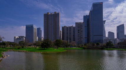 Fototapeta na wymiar Overlooking Shenzhen architecture