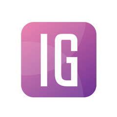 IG Letter Logo Design With Simple style