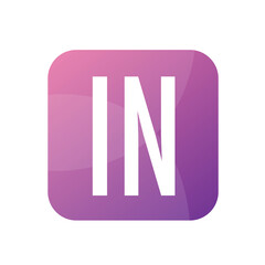 IN Letter Logo Design With Simple style