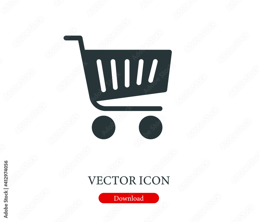 Poster shopping cart vector icon. editable stroke. linear symbol for use on web and mobile apps, logo, prin