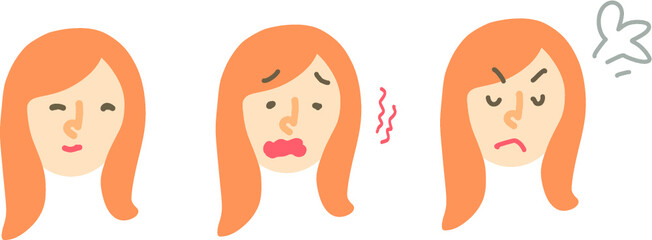 いろんな表情の顔3個セット