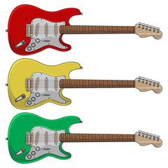 electric guitar vector set