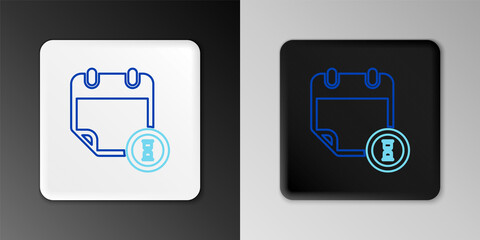 Line Calendar and clock icon isolated on grey background. Schedule, appointment, organizer, timesheet, time management, important date. Colorful outline concept. Vector.