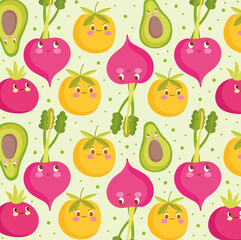 food pattern happy cartoon funny orange beet nature