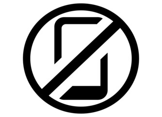 No phone vector icon. Forbidden smartphone icon. Prohibition phone icon