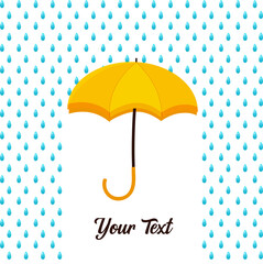 Rain drop on opened umbrella. Flat style vector illustration. eps 10 
