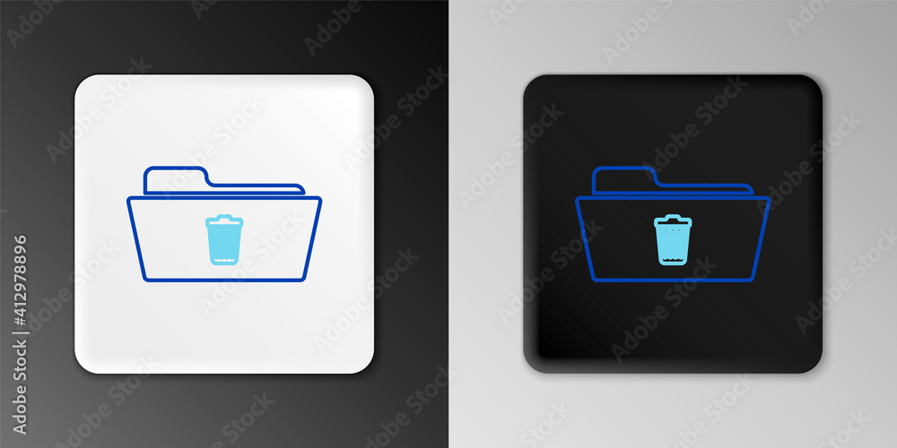 Poster line delete folder icon isolated on grey background. folder with recycle bin. delete or error folder