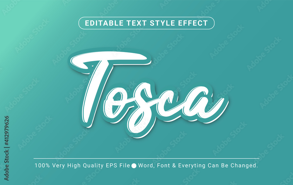 Poster tosca typographic text effect, editable text effect