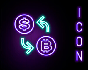 Glowing neon line Processor chip with dollar icon isolated on black background. CPU, central processing unit, microchip, microcircuit, computer processor. Colorful outline concept. Vector.