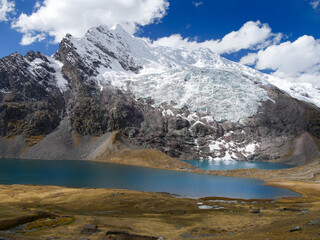 View on the mountains of Peru on the ausangate trek