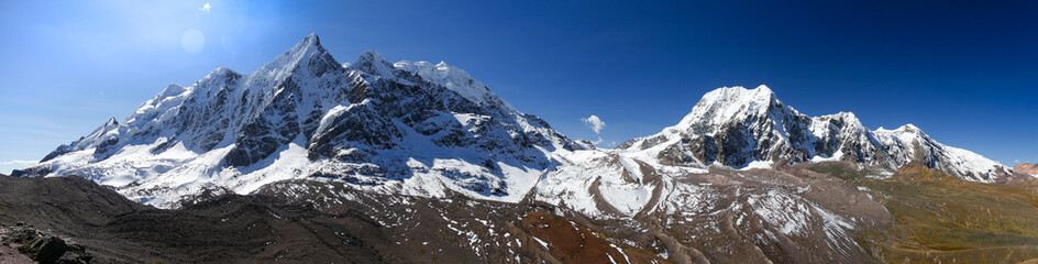 View on the mountains of Peru on the ausangate trek