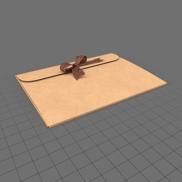 Paper gift envelope with bow