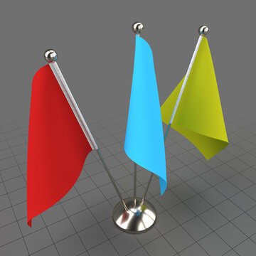 Decorative triple desk flags