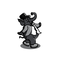 black and white elephant